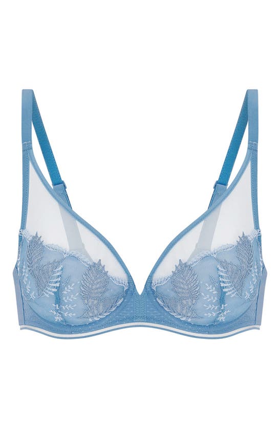 Simone Perele Bloom Underwire Plunge Bra In Denim