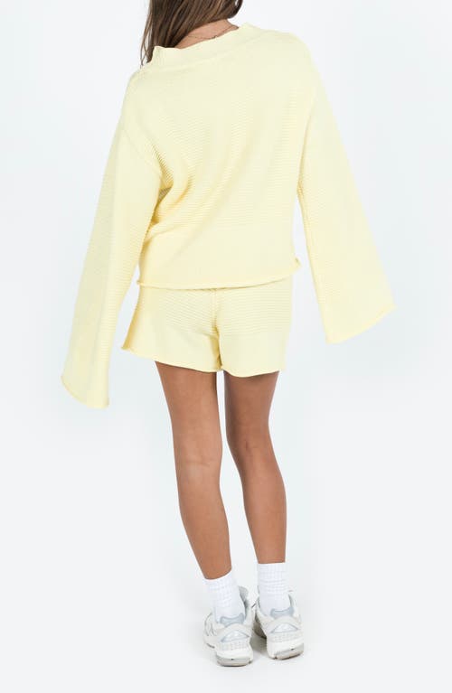 Princess Polly Cheyenne Ottoman Stitch Sweater & Shorts Set In Yellow