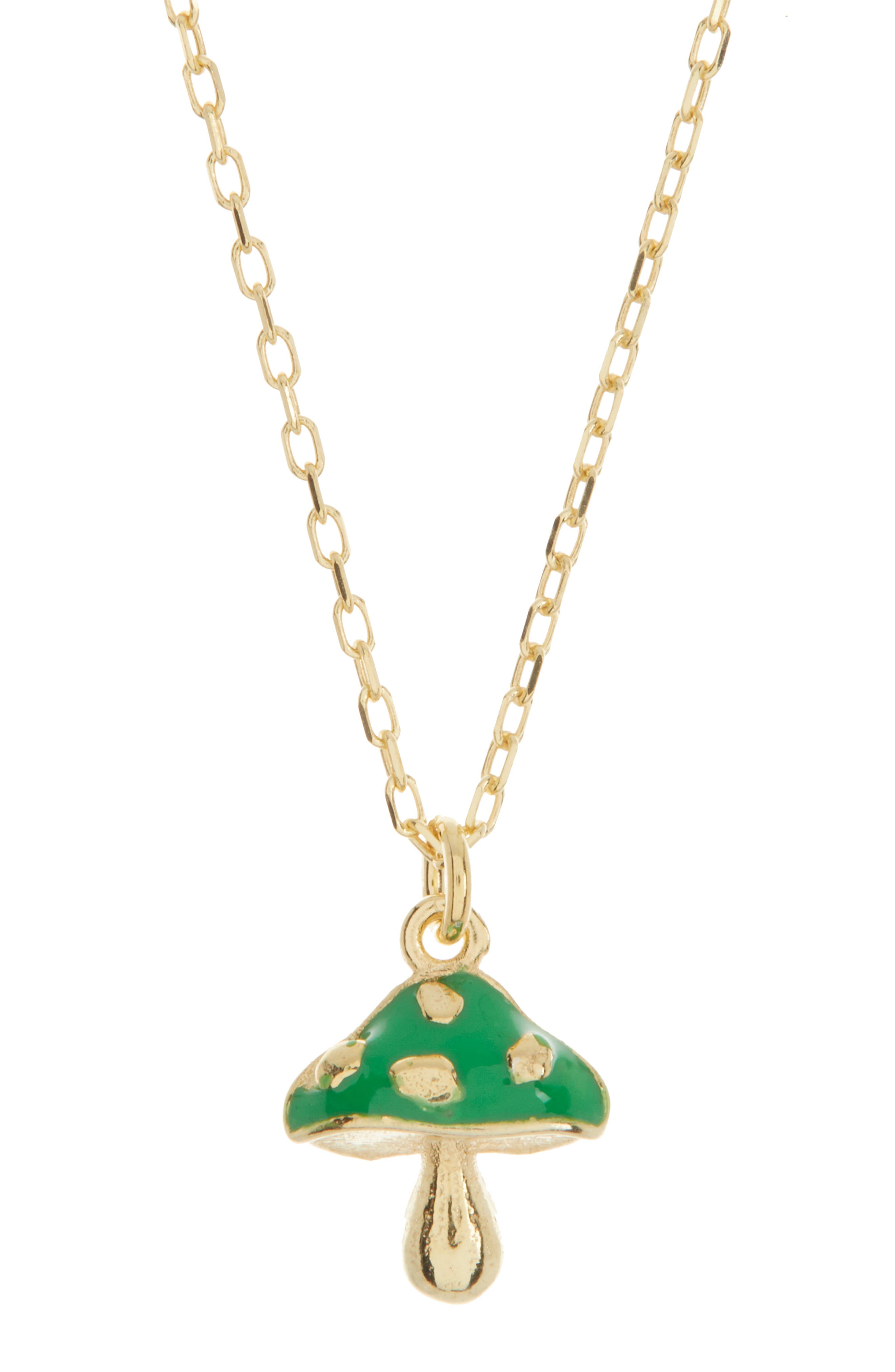 green mushroom necklace