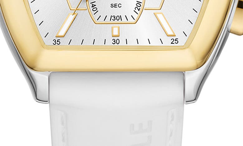 Michele Relevé Sport Chronograph Silicone Strap Watch, 31mm In White