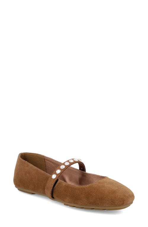 Shop Mia Limited Edition Karolin Mary Jane Flat In Tan