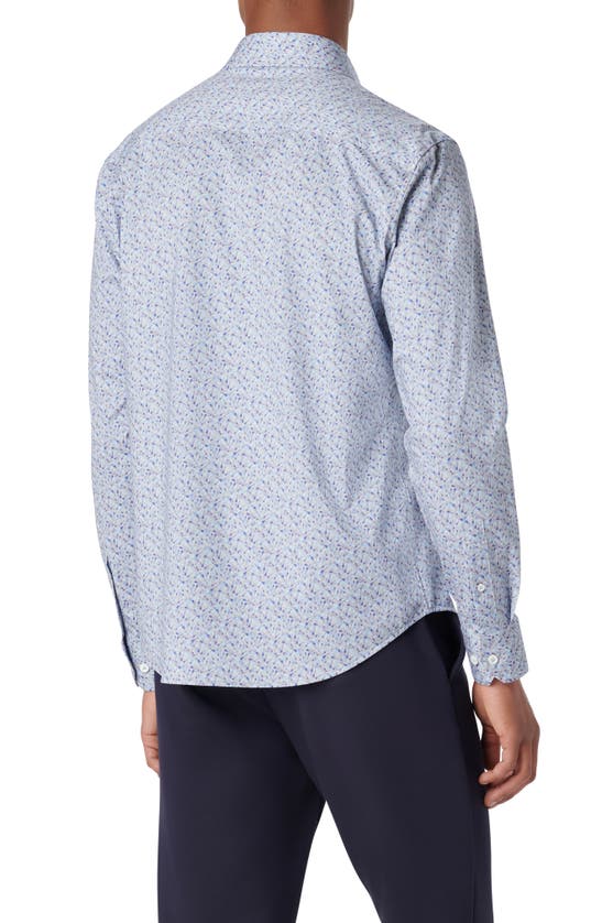 Shop Bugatchi James Ooohcotton® Geometric Print Button-up Shirt In Air Blue