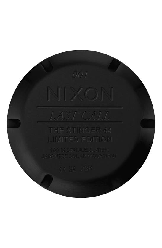 Shop Nixon The Stinger Dive Bracelet Watch, 44mm In All Black / Lum