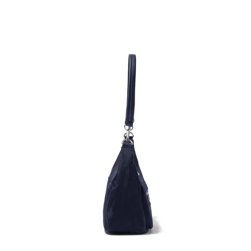 Baggallini Modern Pocket Half Moon Crossbody Shoulder Bag In French Navy