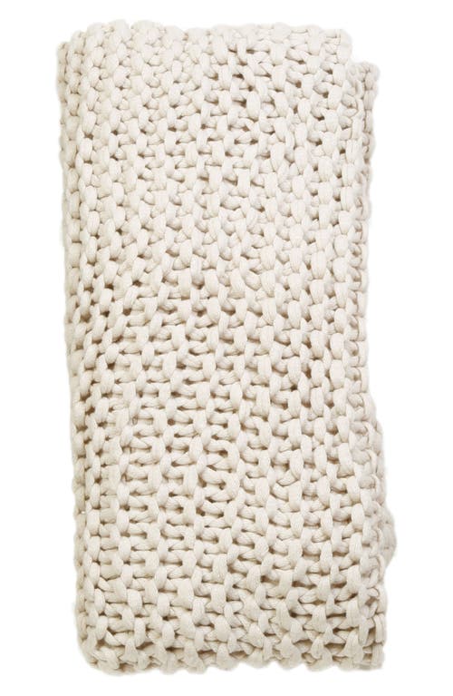 Pom Pom at Home Finn Chunky Knit Throw Blanket in Antique White at Nordstrom