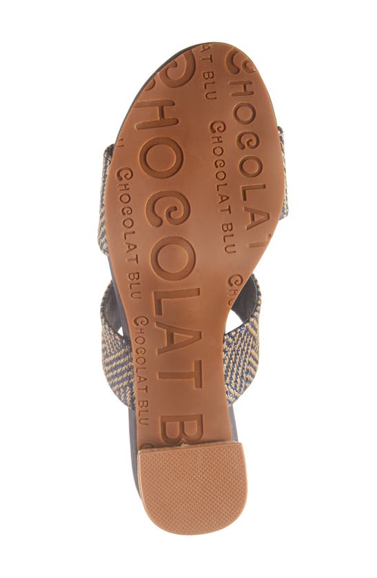 Chocolat Blu Celine Sandal In Blue Combo Raffia