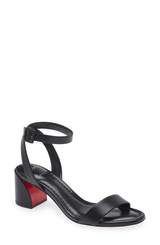 Christian Louboutin Miss Sabina 85 Velvet Sandals In Black