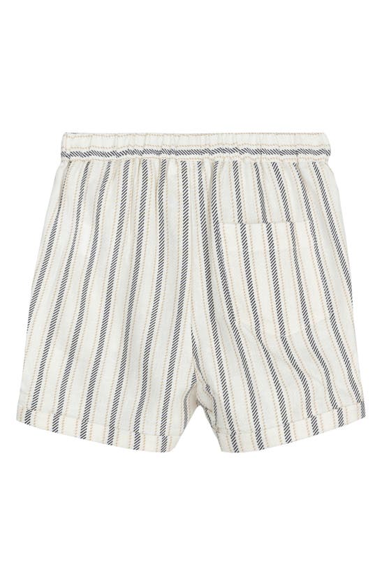 Shop Miles Baby Kids' Stripe Organic Cotton Shorts In Beige