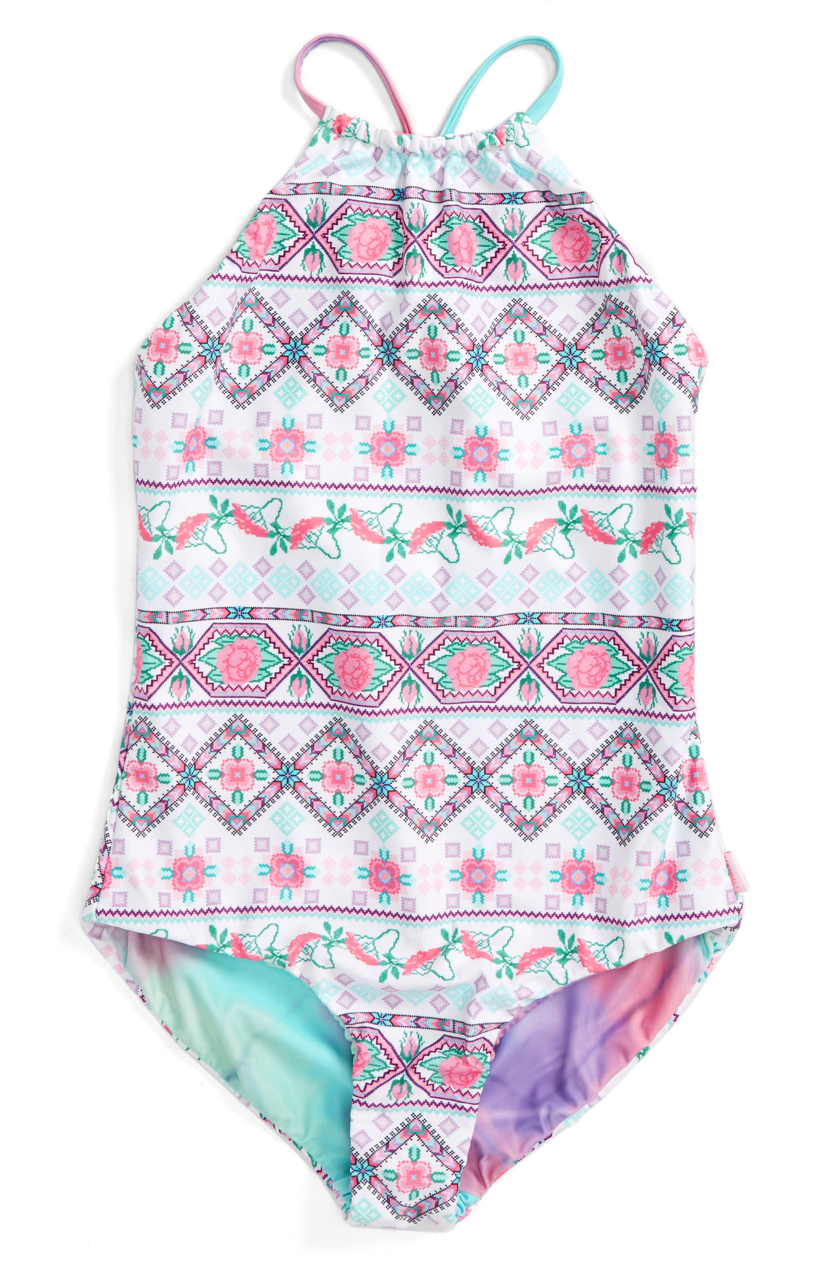 Seafolly Festival Surf Reversible OnePiece Swimsuit (Big Girls