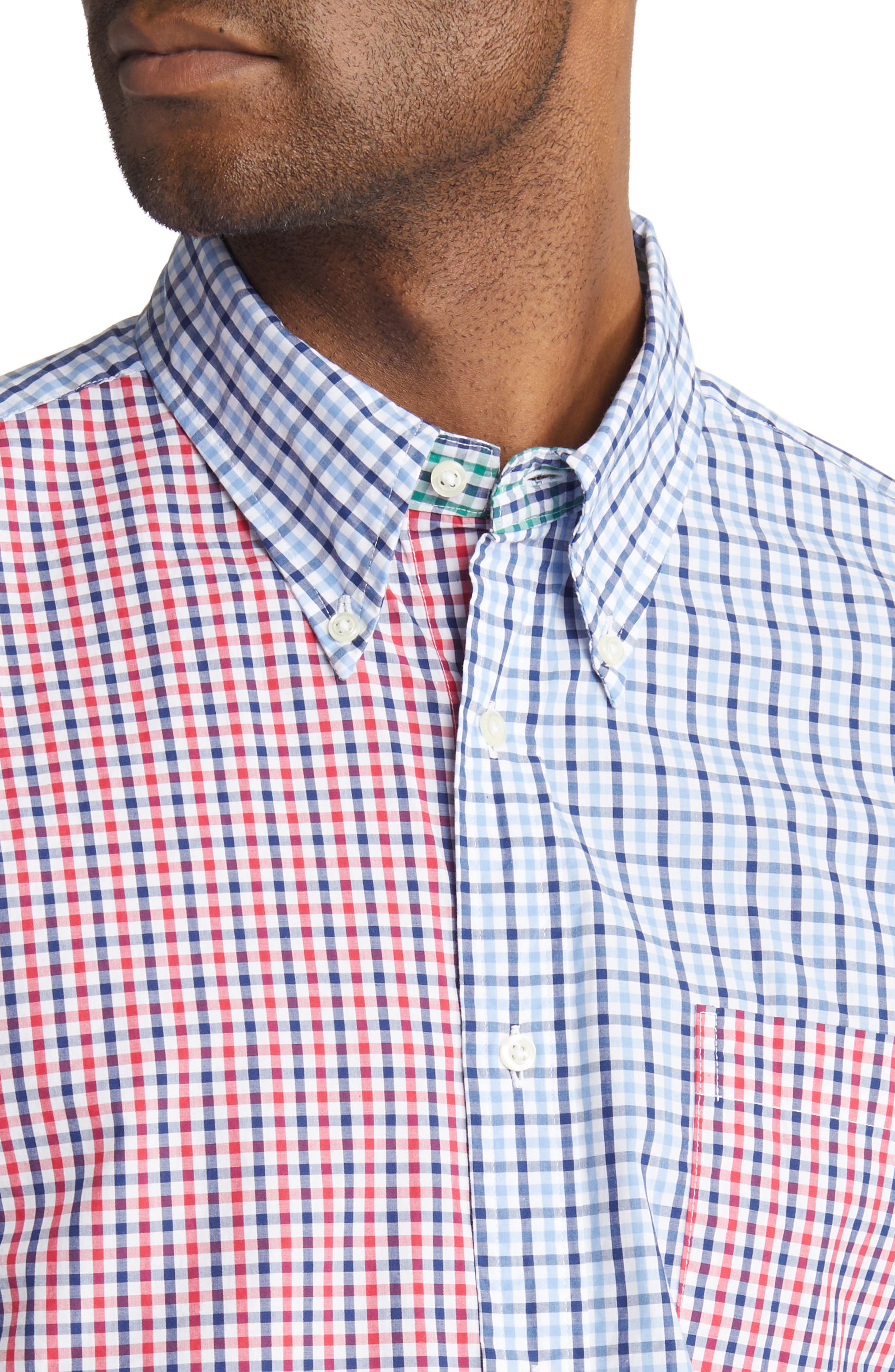 Brooks Brothers Friday Fun Colorblock Gingham Cotton Button-Down Shirt ...