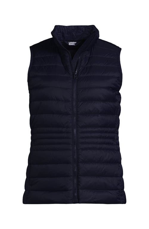Lands' End Wanderweight Packable Ultralight Down Vest In Deep Sea Navy