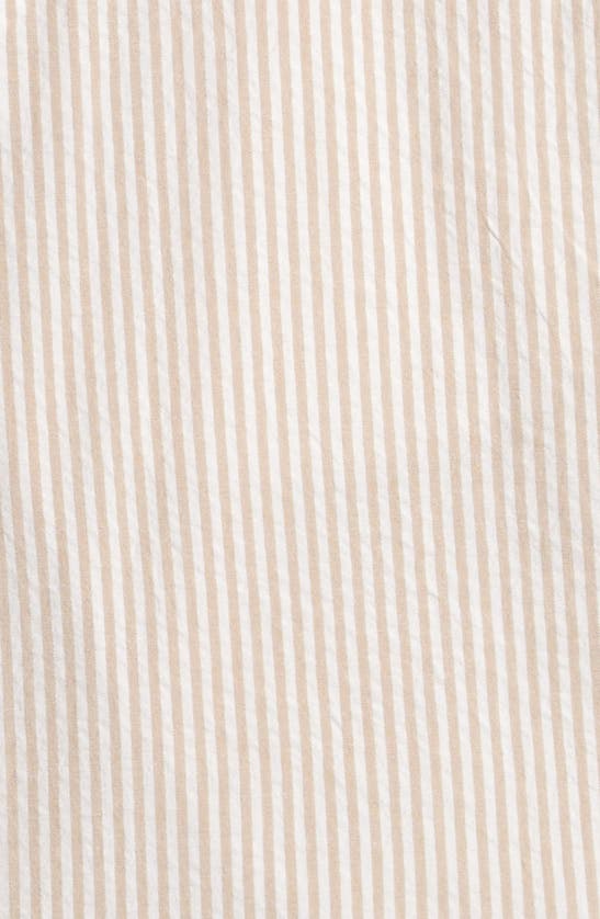 Shop Nordstrom Kids' Stripe Seersucker Cotton Shorts In Beige Hummus Pin Stripe