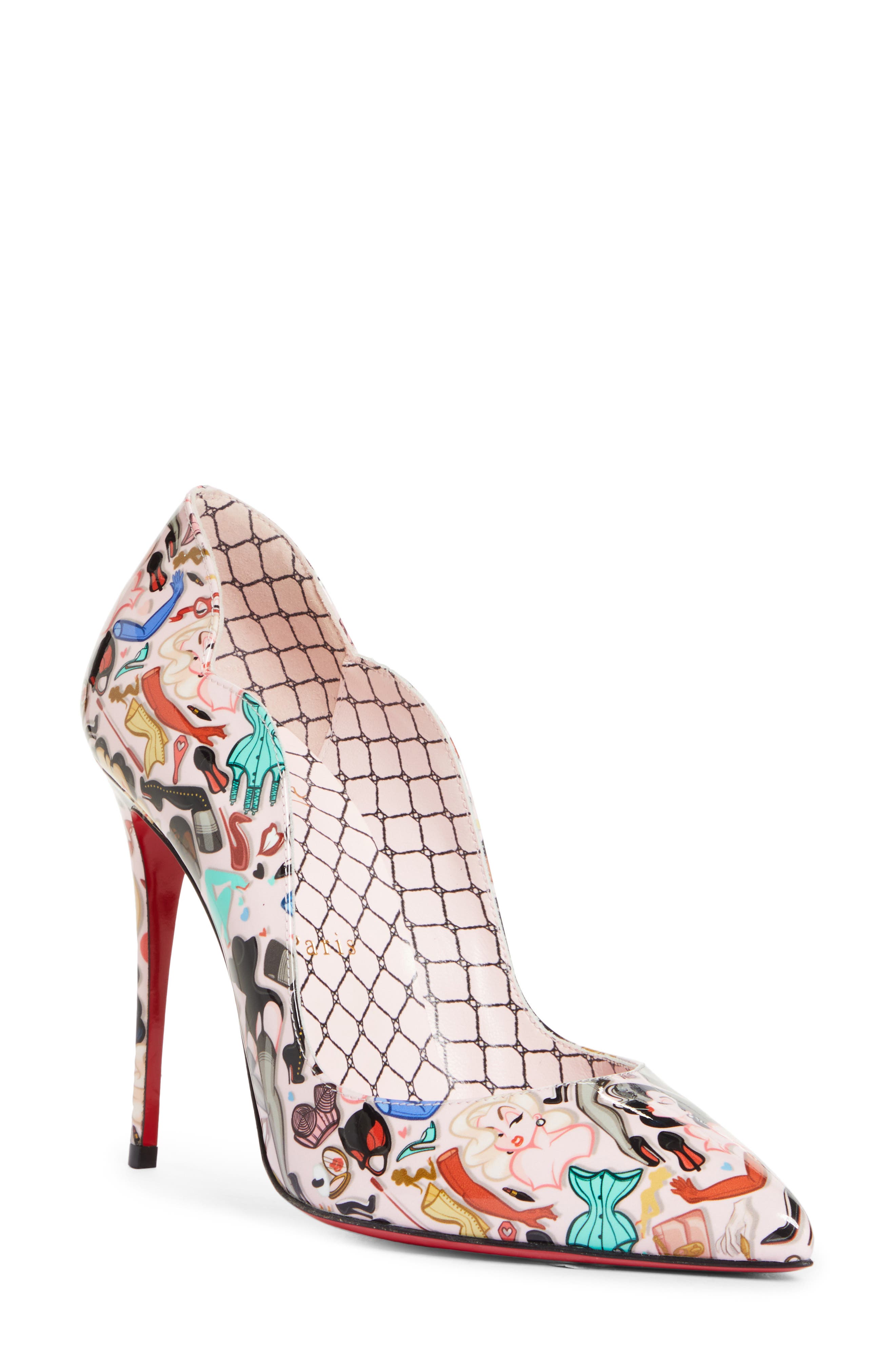 Christian Louboutin Hot Chick Pinup Print Pump in Multi at Nordstrom