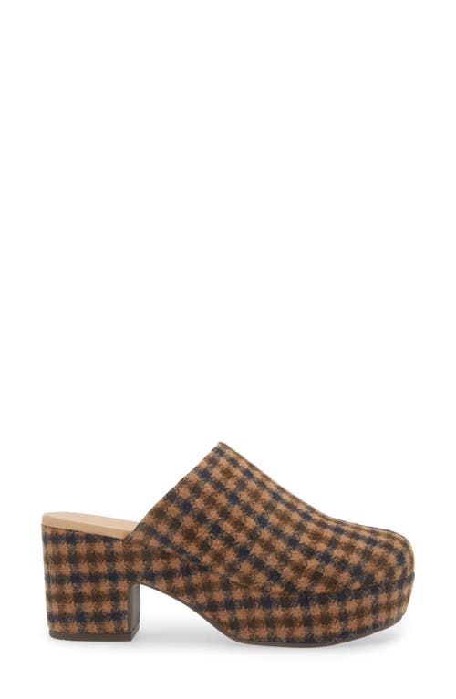 Chocolat Blu Gertie Platform Clog In Brown-navy Tweed