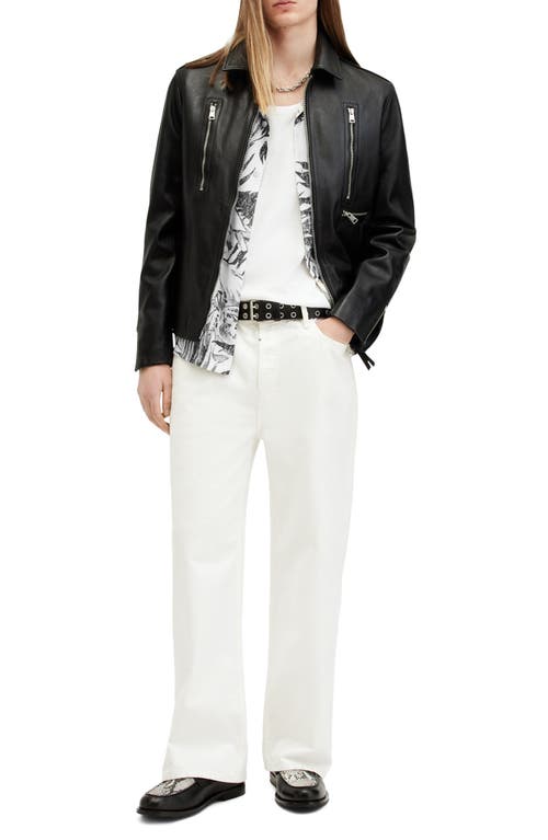 Shop Allsaints Pulse Palm Print Camp Shirt In Off White