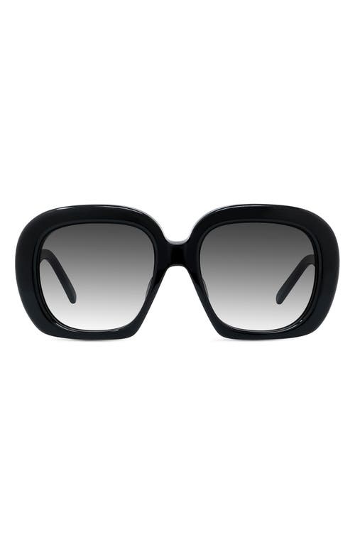 Loewe Curvy 53mm Square Sunglasses In Shiny Black/gradient Smoke