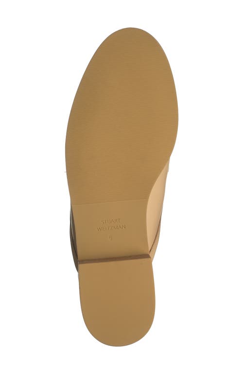 Stuart Weitzman Crystal Buckle Mule In Golden Beige