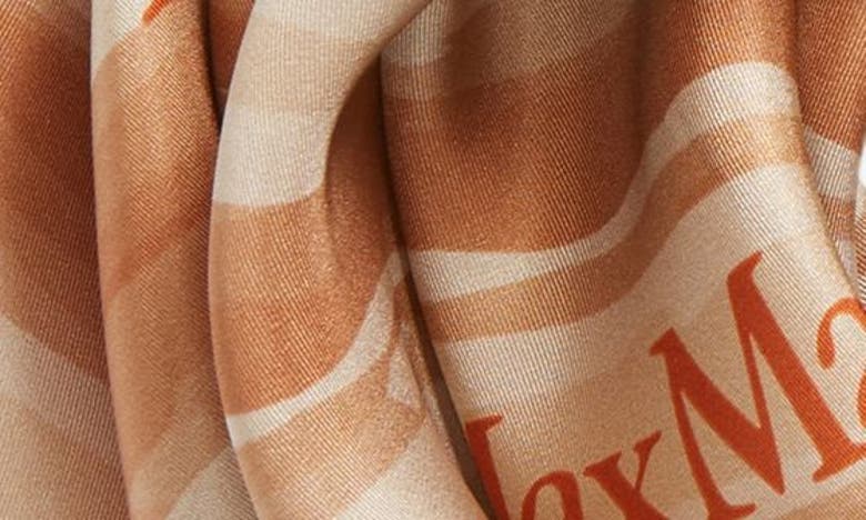 Shop Max Mara Print Silk Scarf In Rust Giraffe