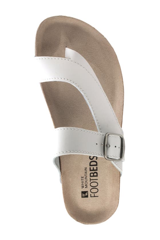 White Mountain Footwear Carly Leather Footbed Sandal In White/leather