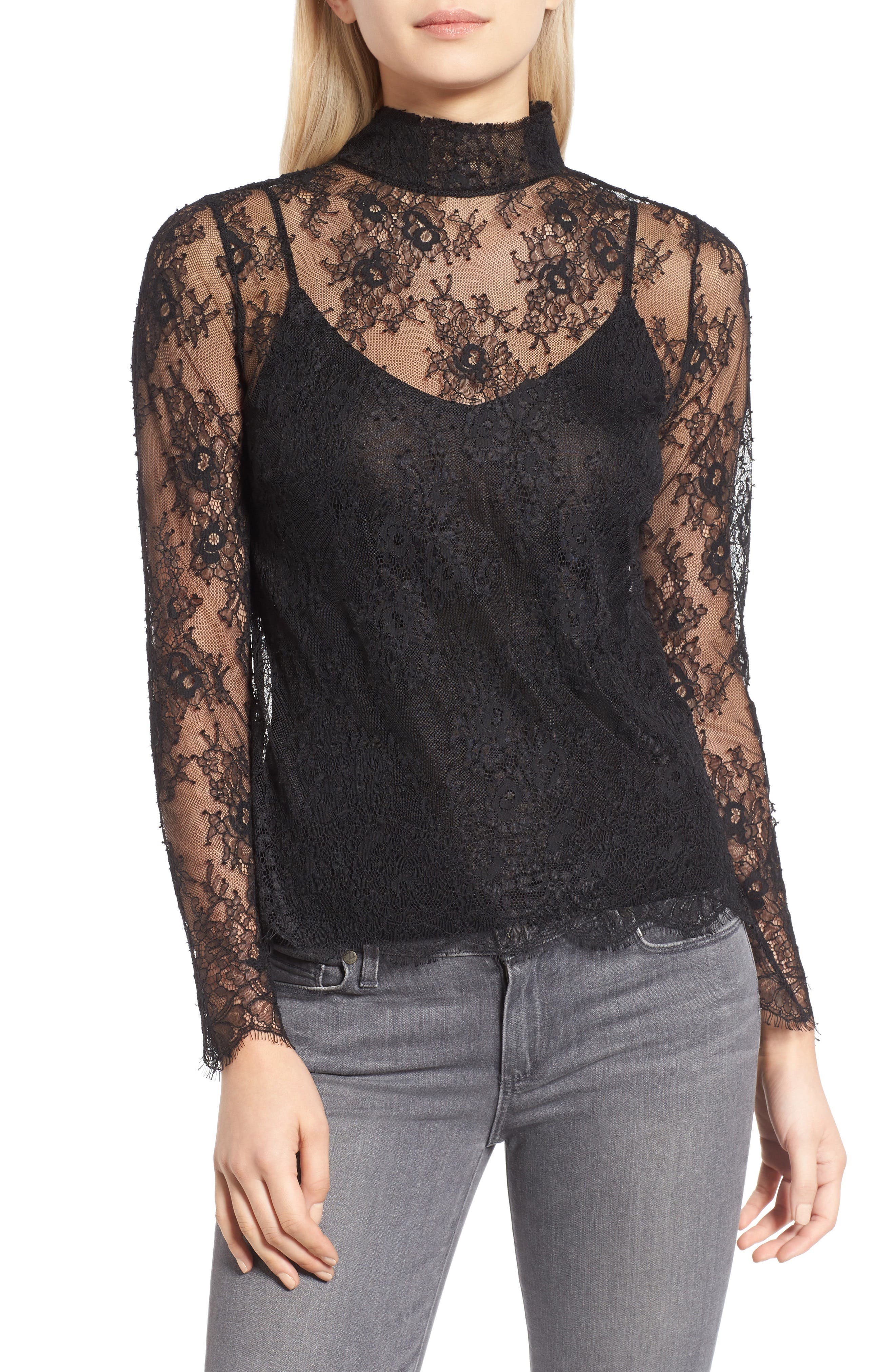 Chelsea28 Sheer Lace Top Nordstrom