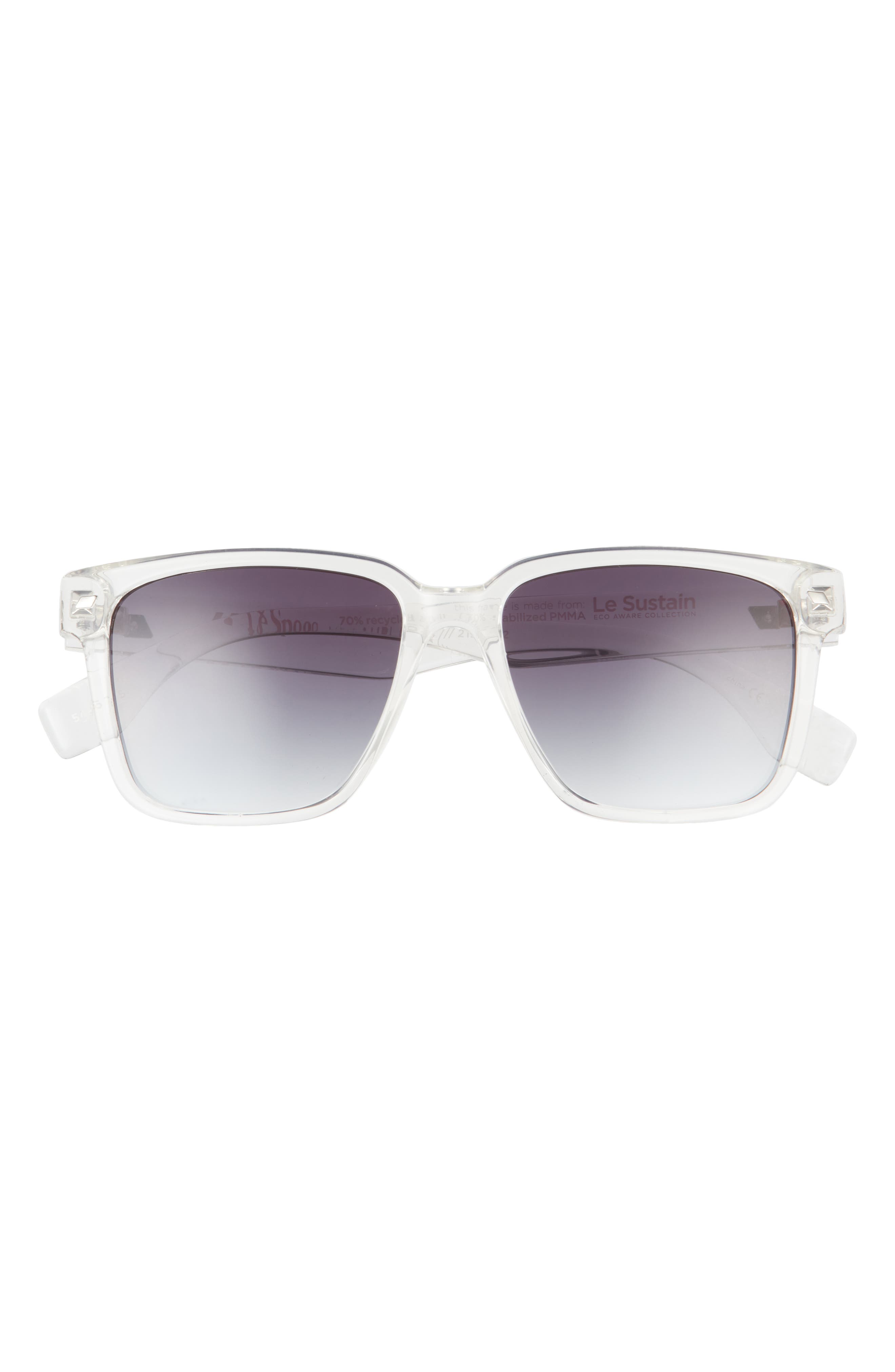 Le Specs Bomplastic 54mm Square Sunglasses in Pewter /Cool Smoke Grad at Nordstrom