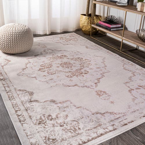 Jonathan Y Alhambra Ornate Medallion Modern Area Rug In Cream/red