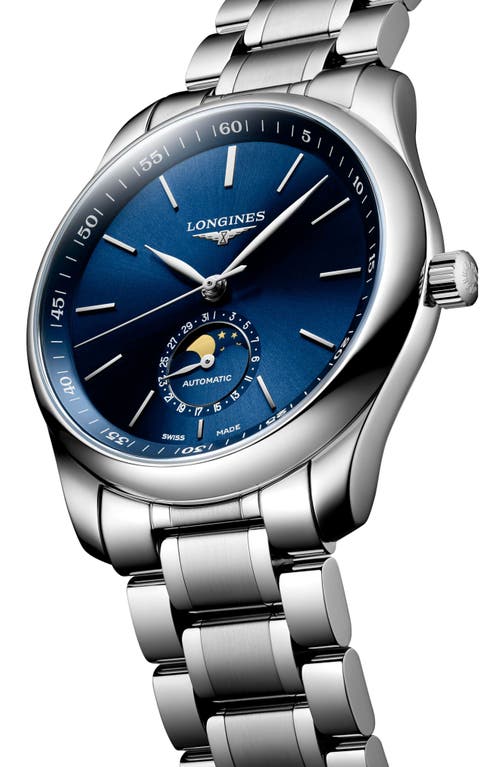 Longines Master Automatic Bracelet Watch, 40mm In Silver/blue