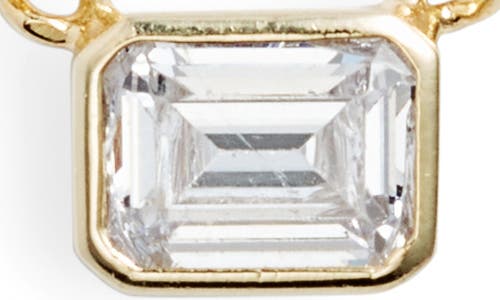 Shymi Fancy Bezel Pendant Necklace In Gold/white/emerald Cut