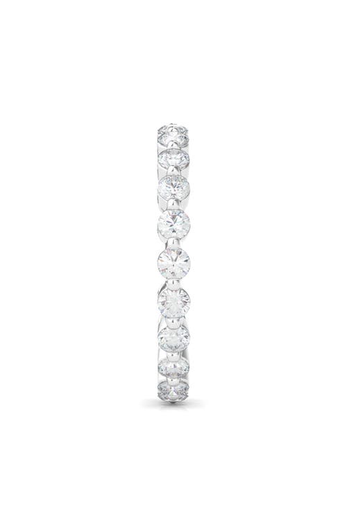 Hautecarat Lab Created Diamond Single Prong 18k Gold Eternity Band Ring In White Gold