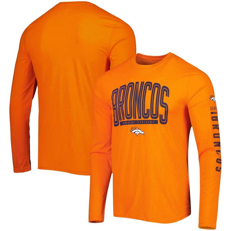 New Era Orange Denver Broncos Combine Authentic Home Stadium Long Sleeve T-Shirt