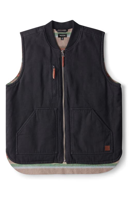 Brixton Men's Abraham Reversible Vest in Black