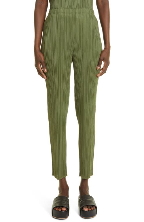 Pleats Please Issey Miyake Pleated Ankle Pants in Khaki at Nordstrom, Size 5