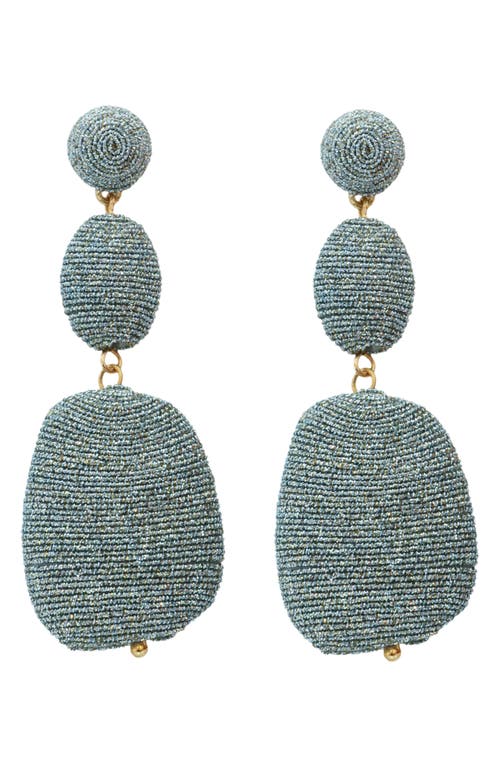 Panacea Metallic Thread Drop Earrings in Blue 