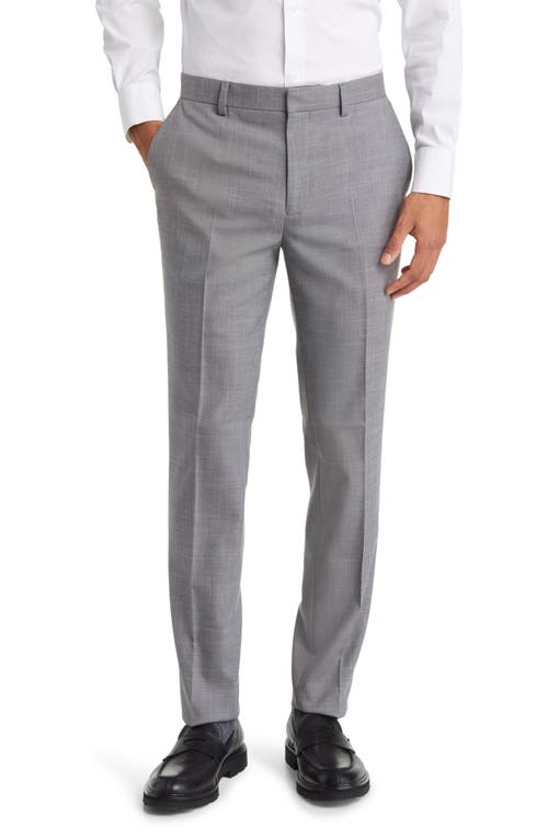 Skinny Fit Stretch Flat Front Dress Pants in Grey