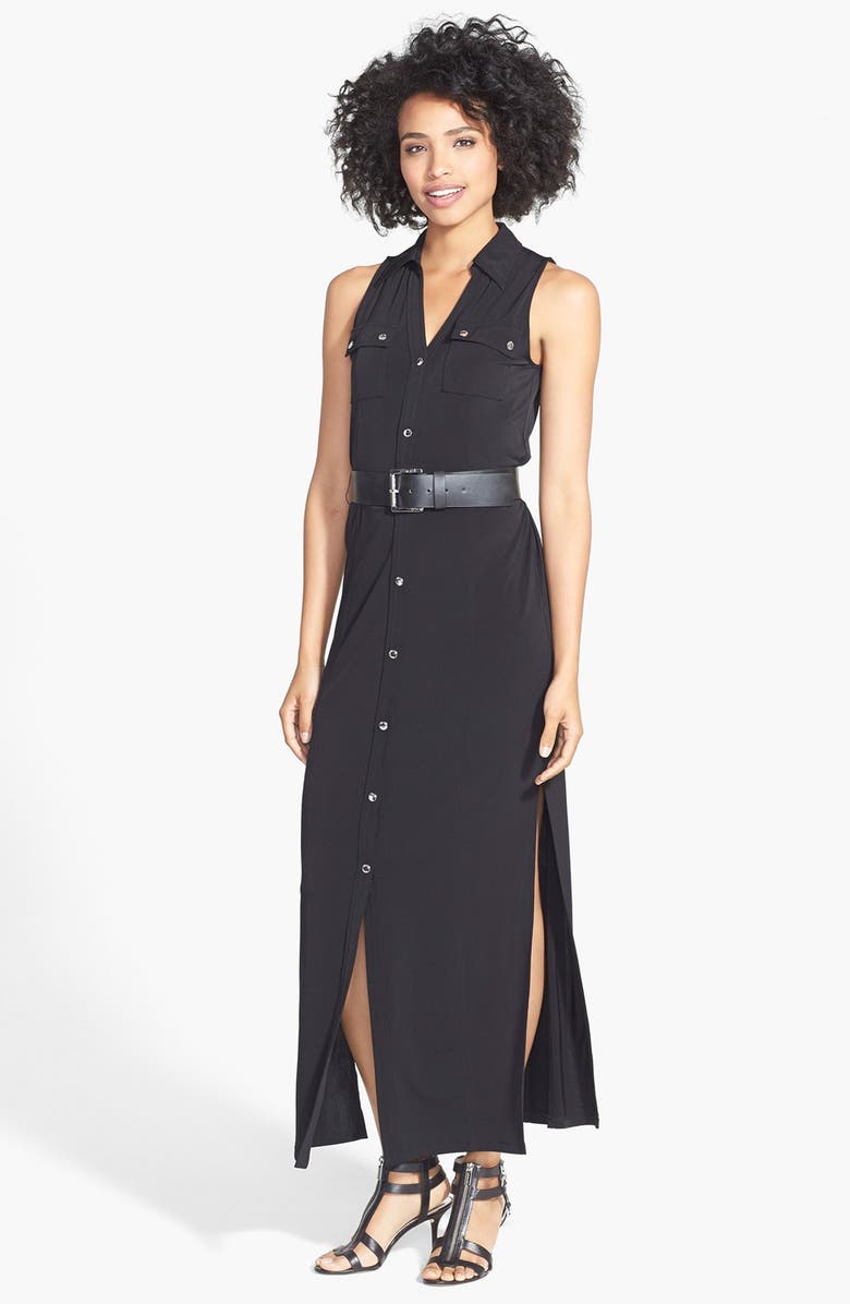 MICHAEL Michael Kors Sleeveless Maxi Shirtdress (Regular & Petite ...