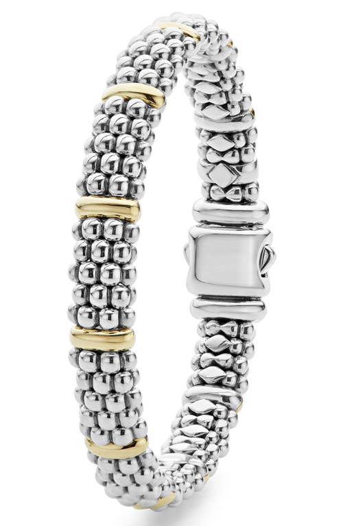 Shop Lagos Oval Caviar Rope Bracelet In Silver/gold