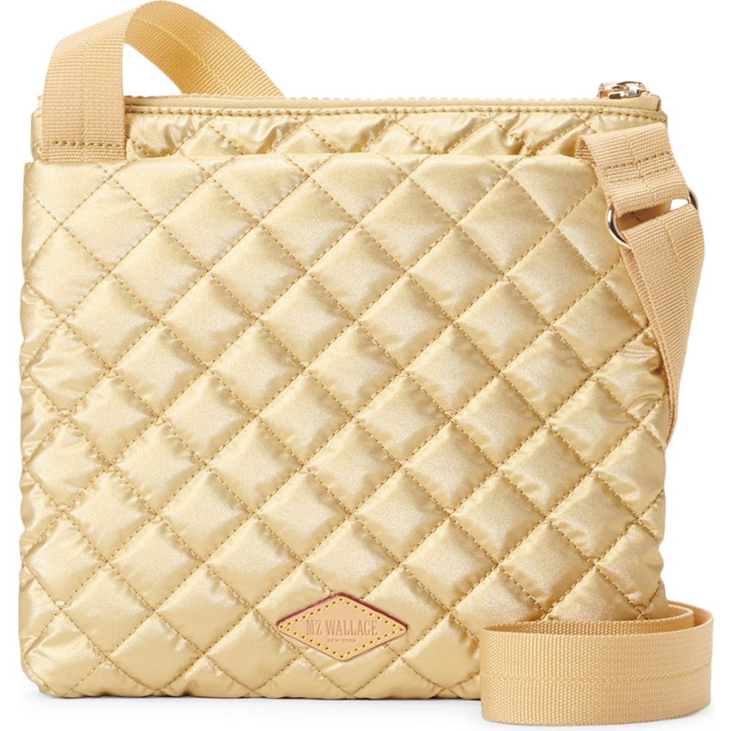 Mz Wallace Metro Flat Quilted Nylon Crossbody Bag In Neutral