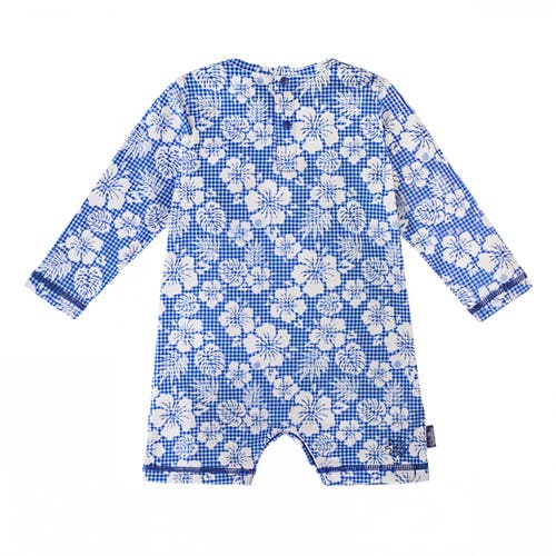 Shop Uv Skinz Uv Sunzie In Blue Hibiscus Gingham