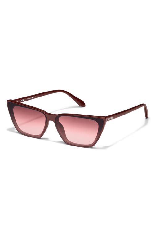 Shop Quay Bad Habit 65mm Oversize Cat Eye Sunglasses In Oxblood/ruby