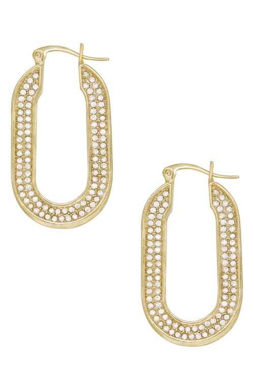 Ettika Crystal Spotlight Hoop Earrings in Gold