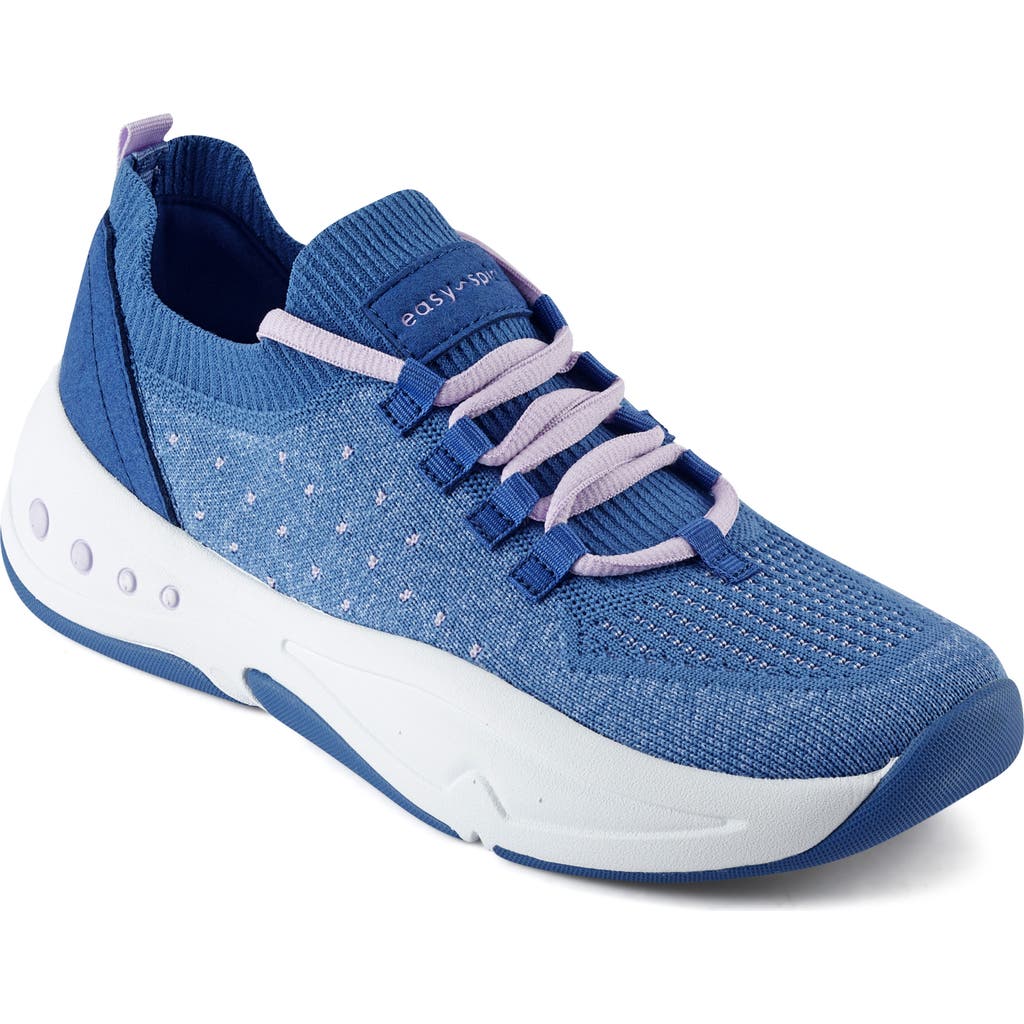 Easy Spirit Power Lace-Up Sneaker in Medium Blue/White