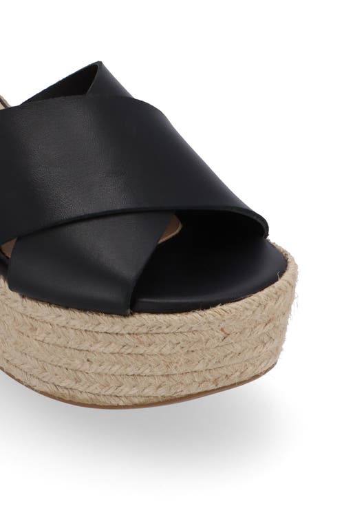 Shop Alohas Lyla Ankle Strap Espadrille Platform Sandal In Black