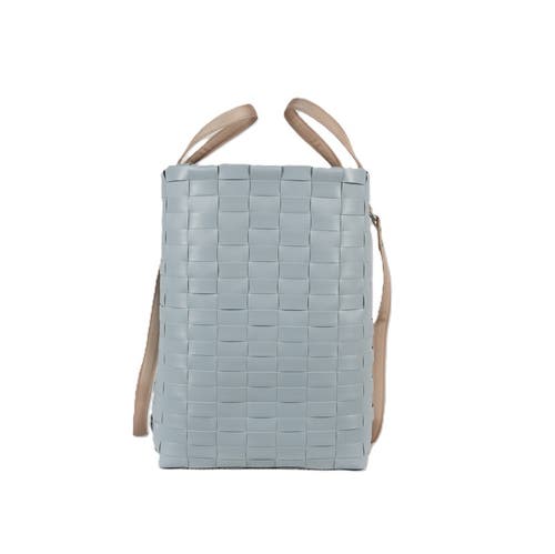 Handed By Go! Sport Recycled Plastic Weekender Bag In Steel Grey/cream White