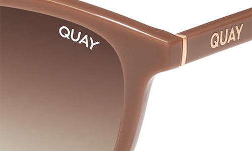 Shop Quay Jackpot 50mm Gradient Small Round Sunglasses In Doe/brown