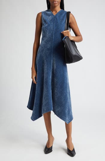 Proenza Schouler Layla Velvet Asymmetric Hem Dress Nordstrom