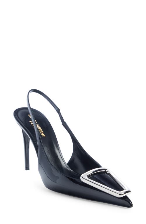 Saint Laurent Avenue Slingback Pointed Toe Pump Black at Nordstrom,