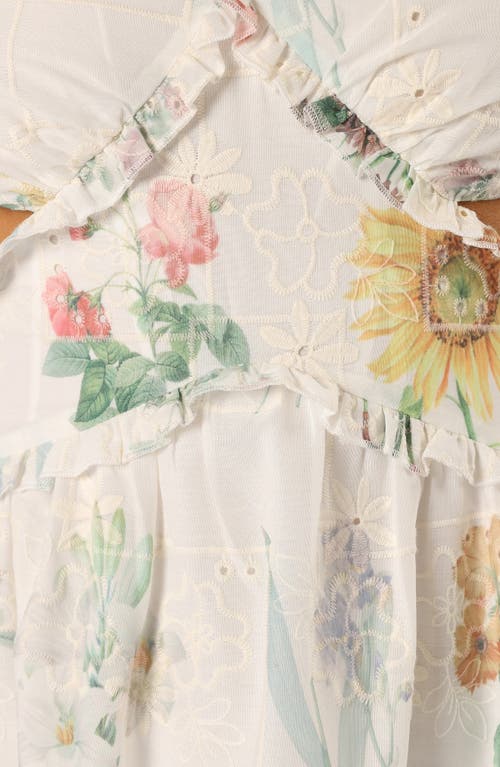 Petal And Pup Petal & Pup Jemima Floral Eyelet Cutout Maxi Dress In White