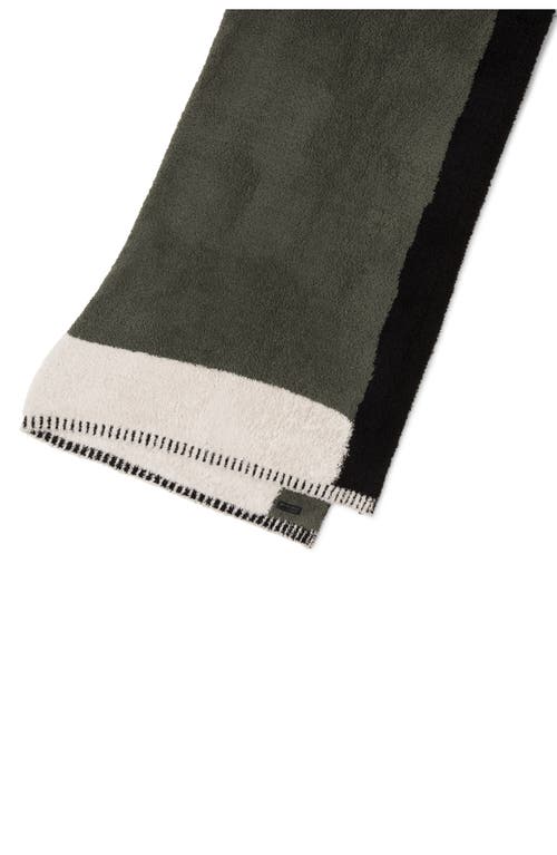 Shop Barefoot Dreams Cozychic™ Colorblock Throw Blanket In Khaki Green Multi