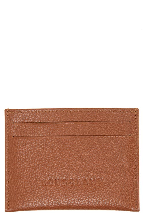 Longchamp Le Foulonné Leather Card Case in Caramel at Nordstrom