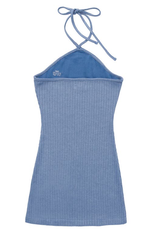 Honor The Gift Retro Halter Dress In Blue